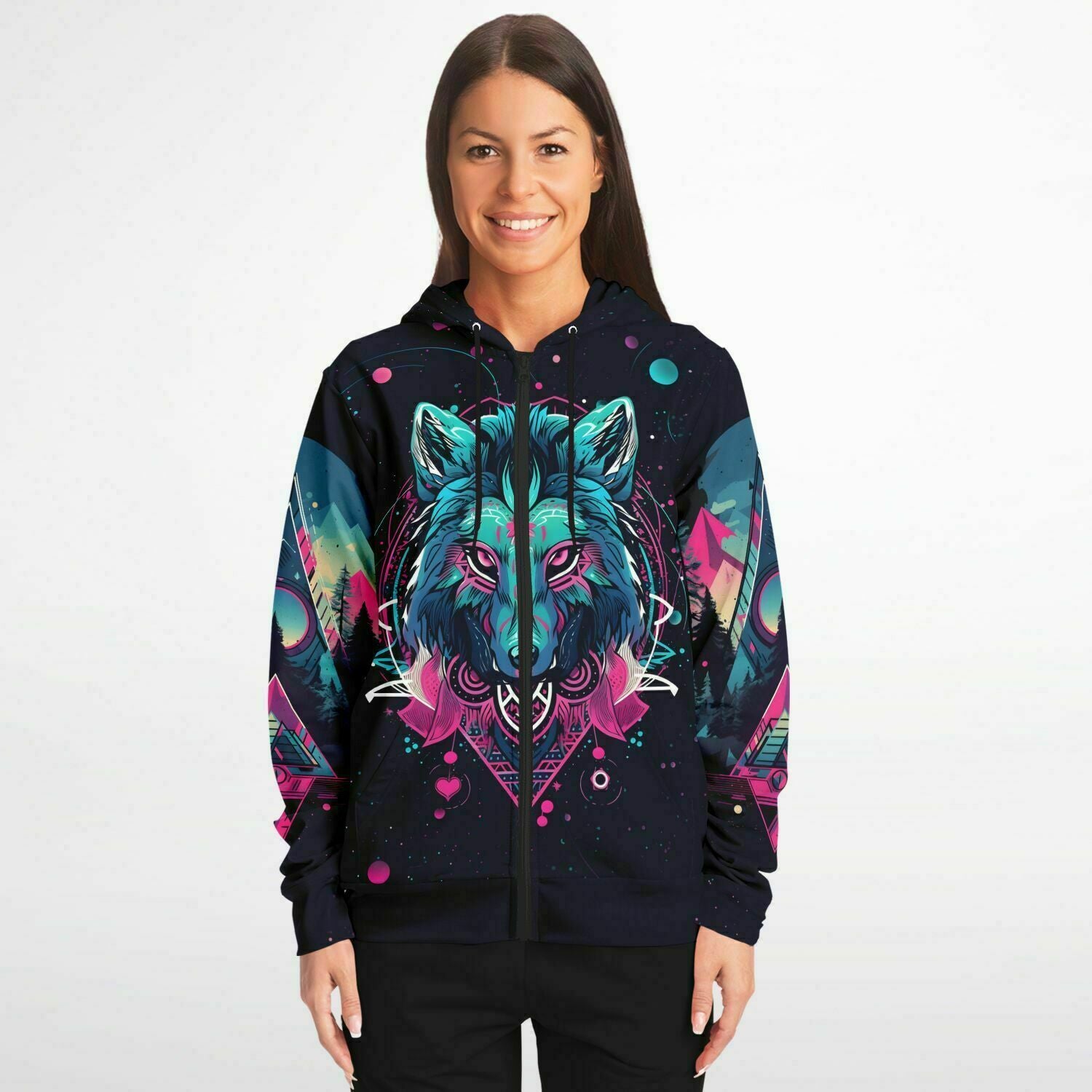 Aurora Howl Zip-Up Hoodie - Redwolf Jersey Works