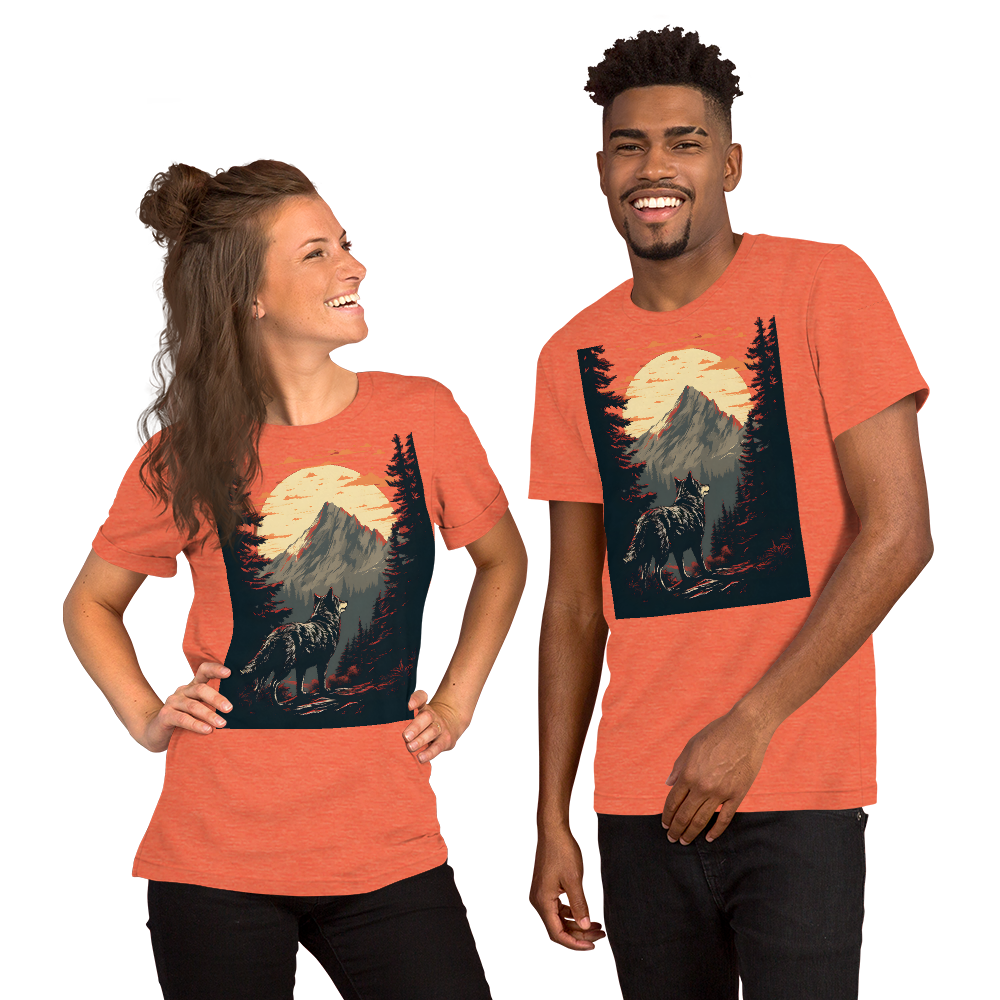 Sunset Wolf Graphic t-shirt - Redwolf Jersey Works