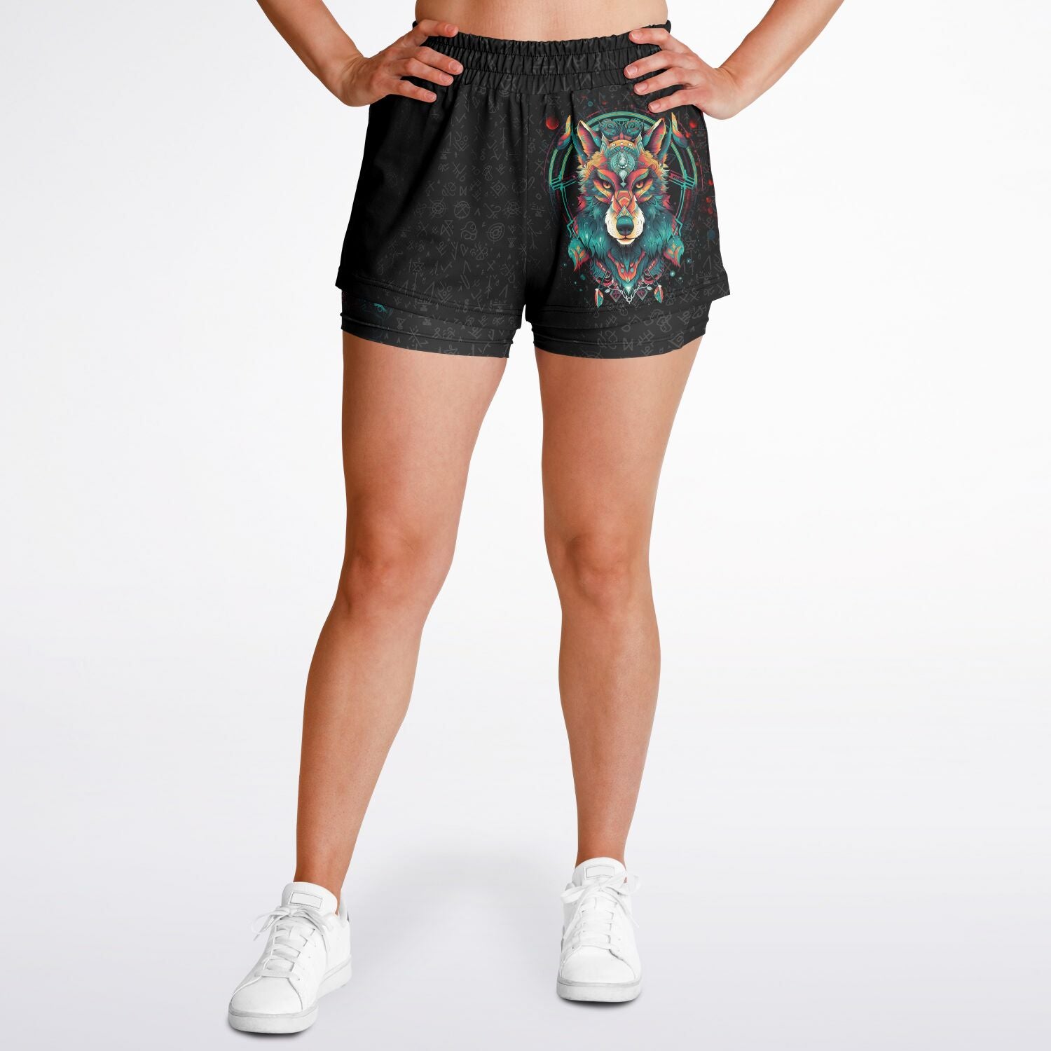 Lupine Dreams Women's 2-in-1 Shorts - Redwolf Jersey Works