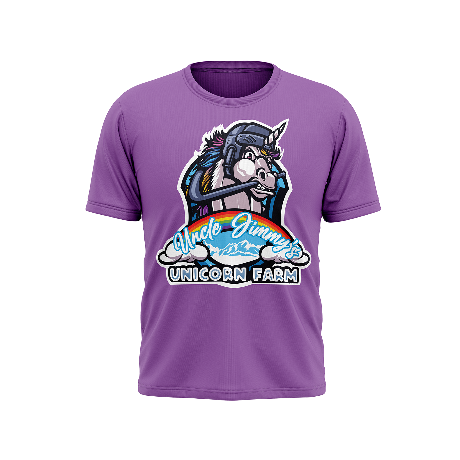Uncle Jimmy's Unicorn Farm Purple Tshirt - Redwolf Jersey Works