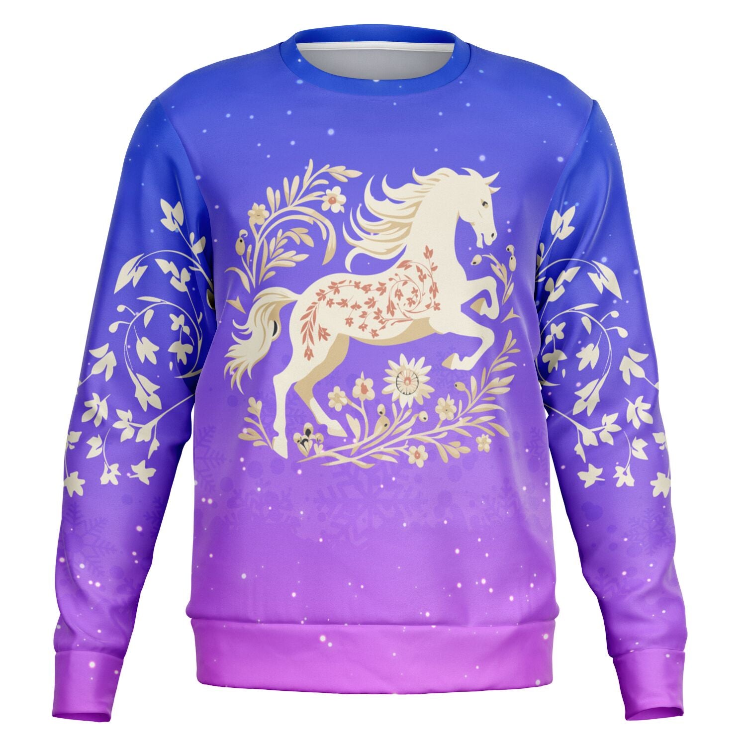 Purple Christmas Sweater with Horse - Message on Back