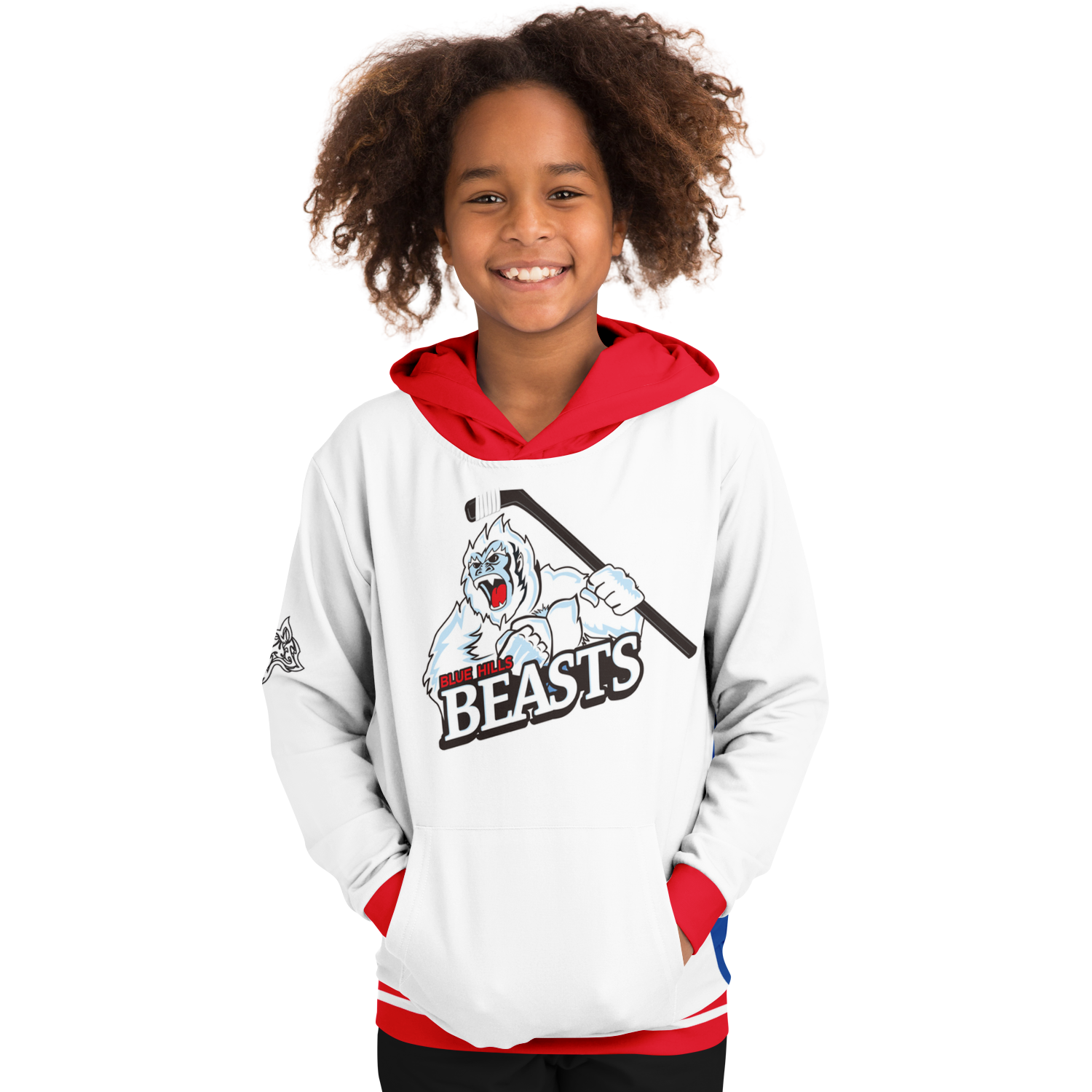 Blue Hills Beasts White Replica Youth Hoodie