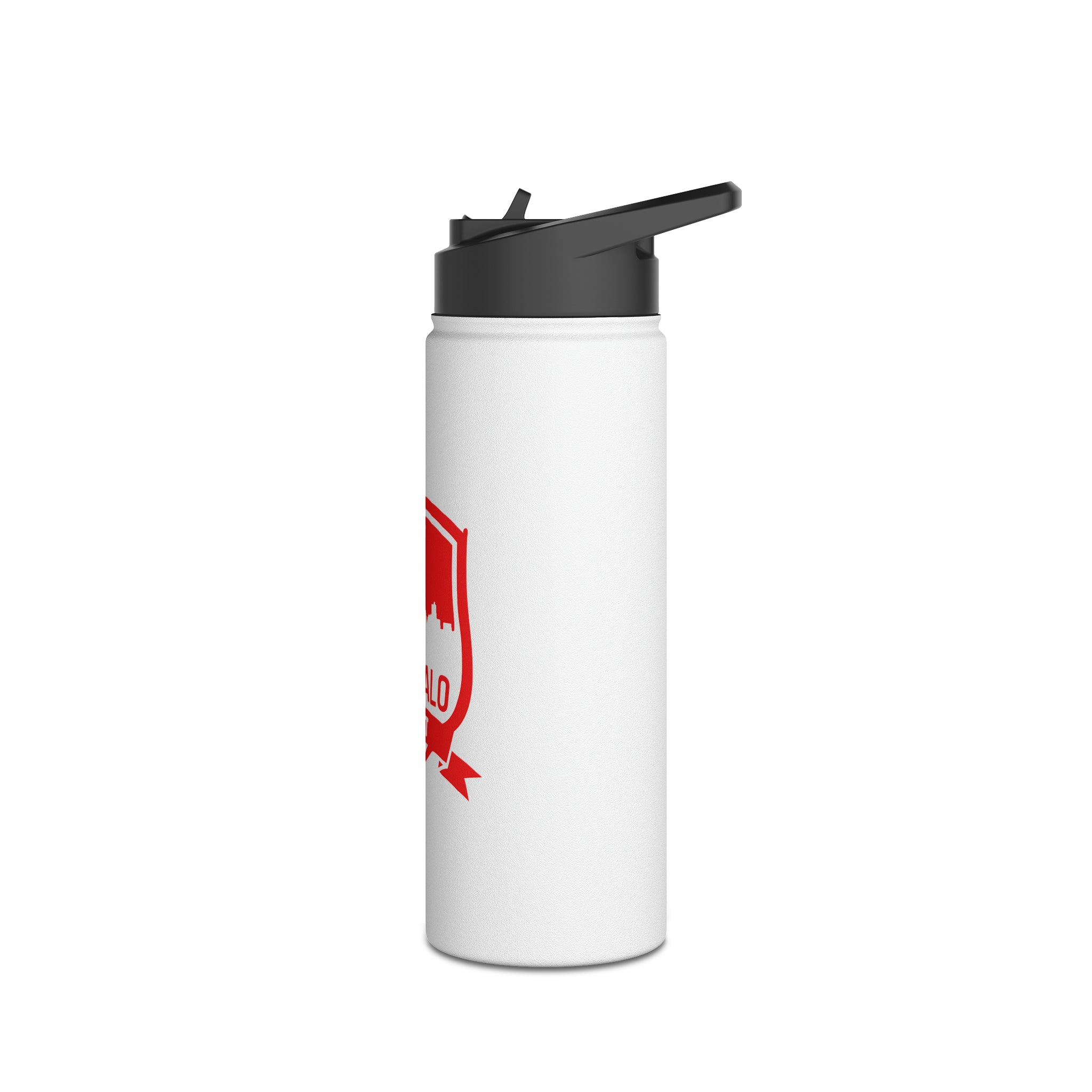 Buffalo Night White Stainless Steel Water Bottle, Standard Lid