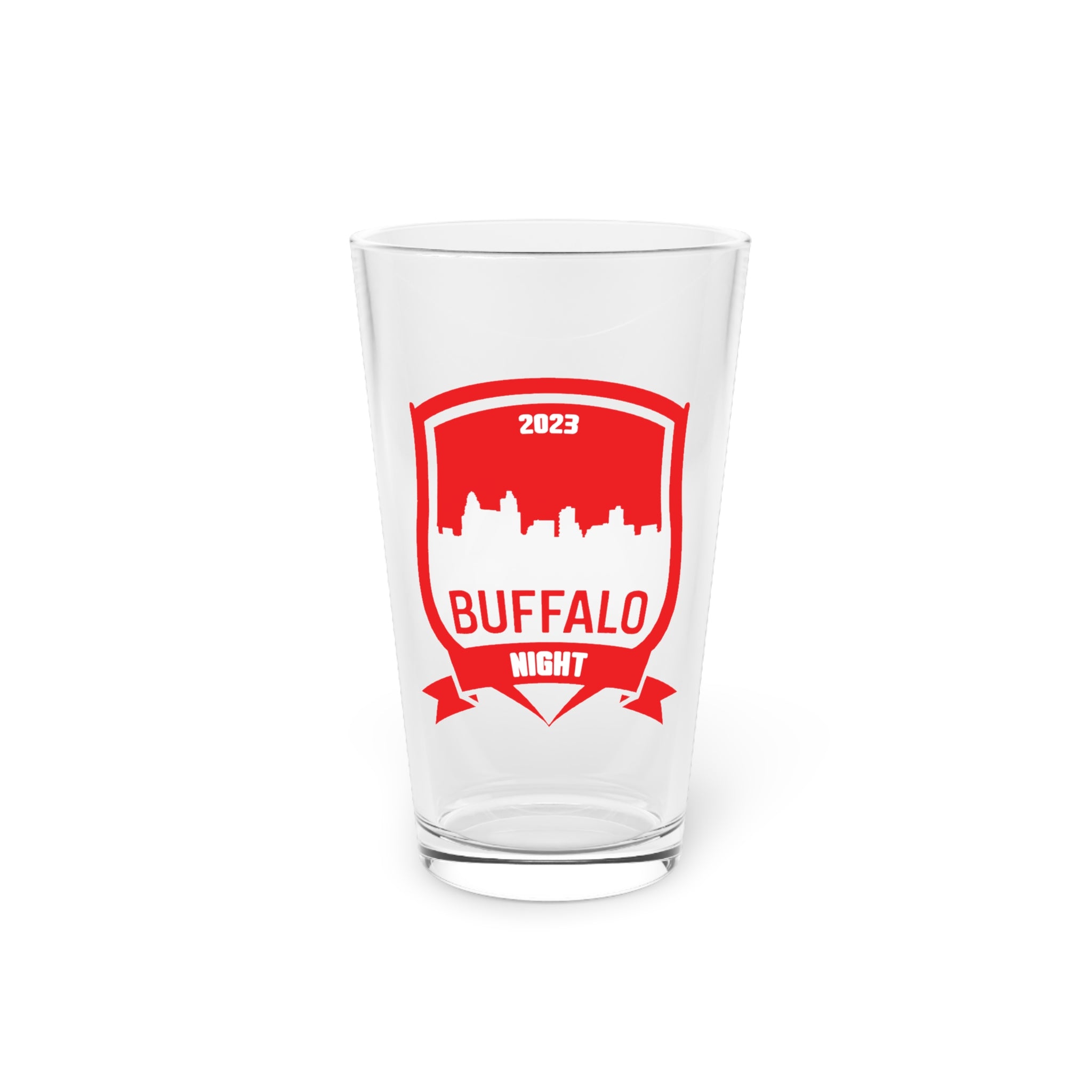 Buffalo Night Red Pint Glass, 16oz