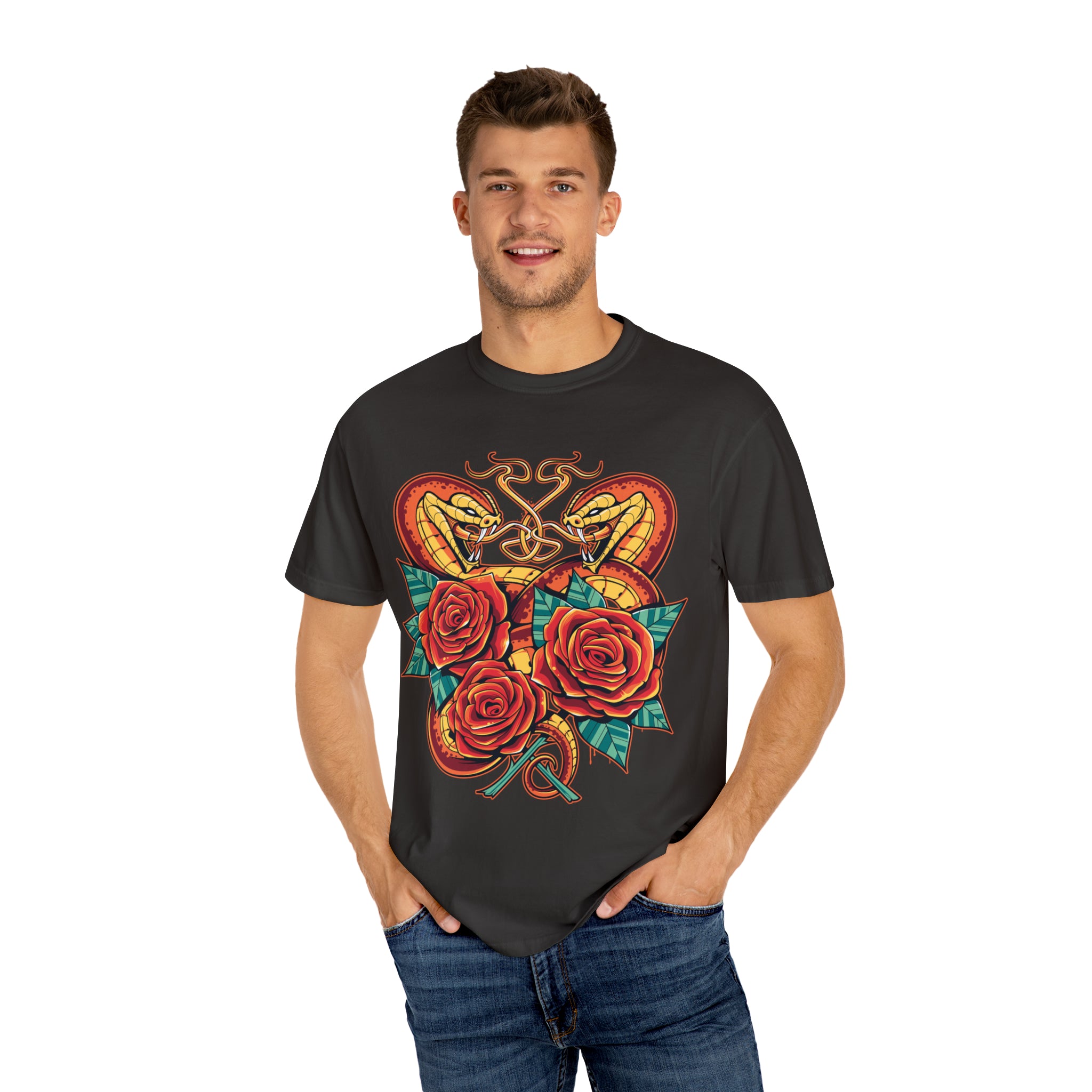 Unisex Vipers and Roses Heavy Weight T-shirt