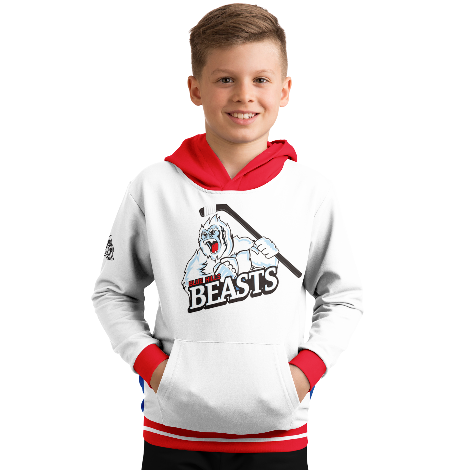 Blue Hills Beasts White Replica Youth Hoodie