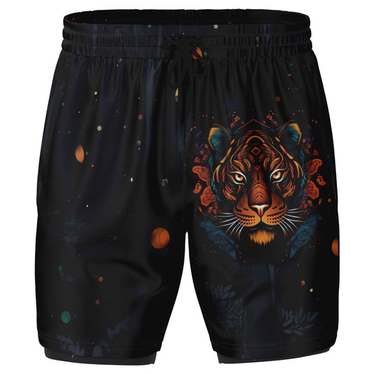 Tigrine Trance Men's 2-in-1 Shorts - Redwolf Jersey Works