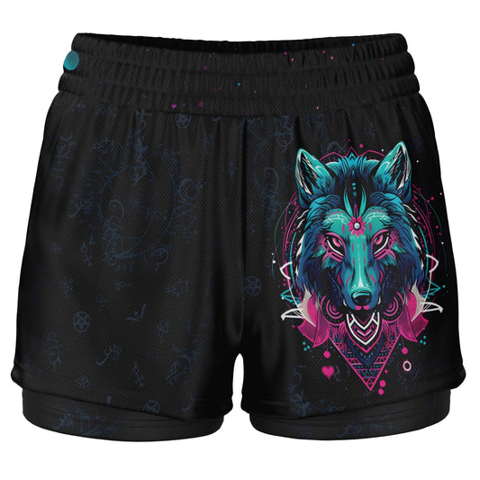 Aurora Howl Women's 2-in-1 Shorts - Redwolf Jersey Works