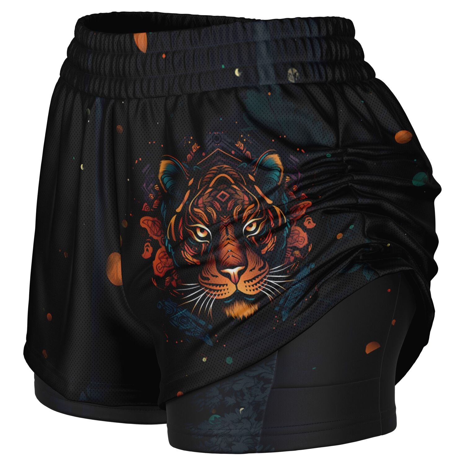 Tigrine Trance Women's 2-in-1 Shorts - Redwolf Jersey Works