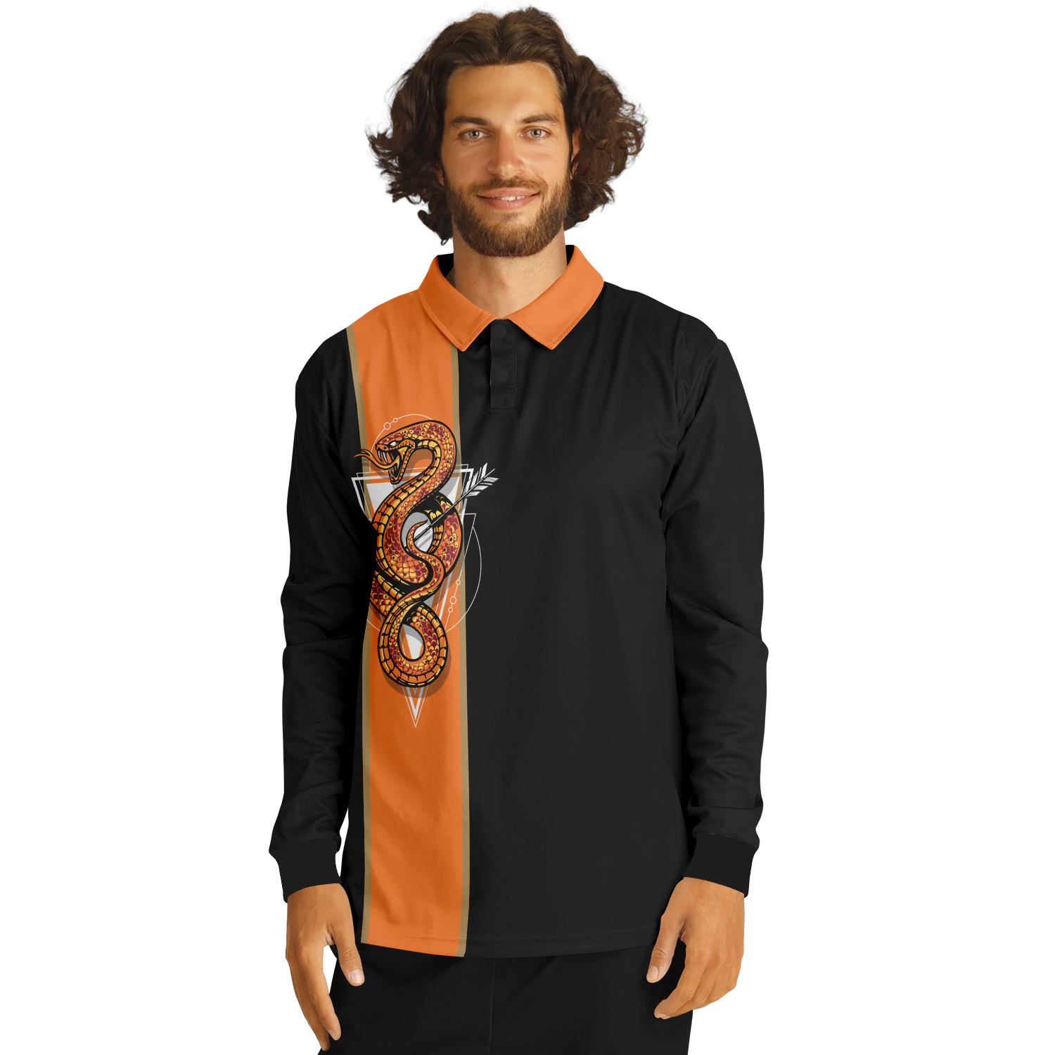 Men’s Viper Long Sleeve Polo Shirt Black Edition