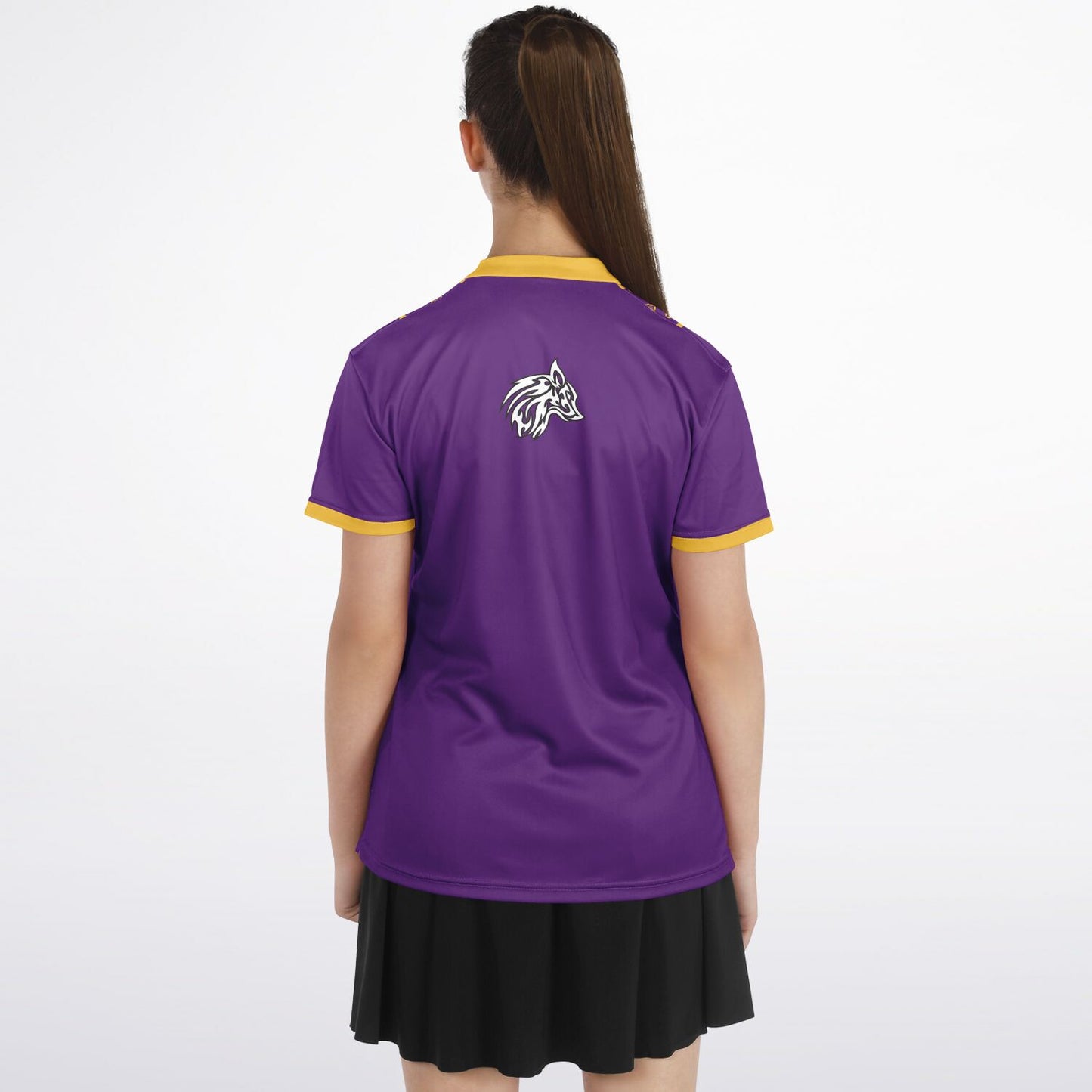 Purple and Gold Bladed Collar Polo Shirt