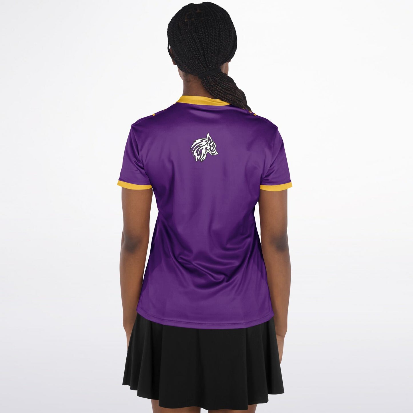 Purple and Gold Bladed Collar Polo Shirt