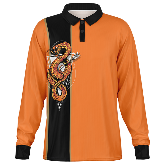 Men’s Viper Long Sleeve Polo Shirt Orange Edition
