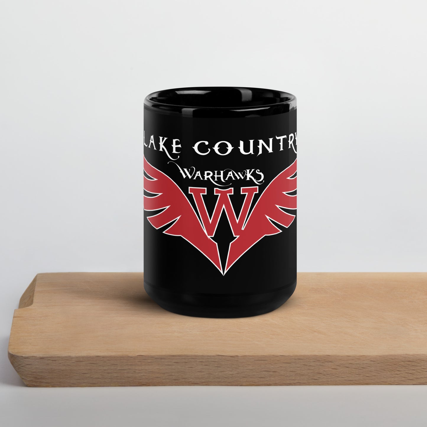 L:ake Country Warhawks Black Glossy Mug