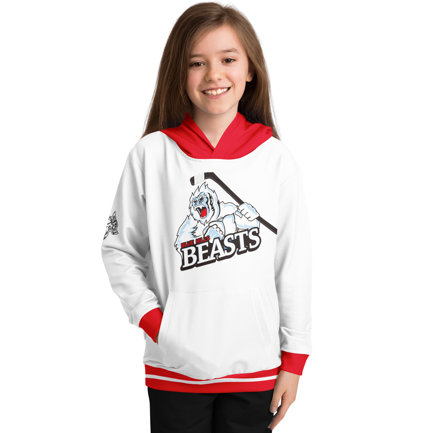 Blue Hills Beasts White Replica Youth Hoodie