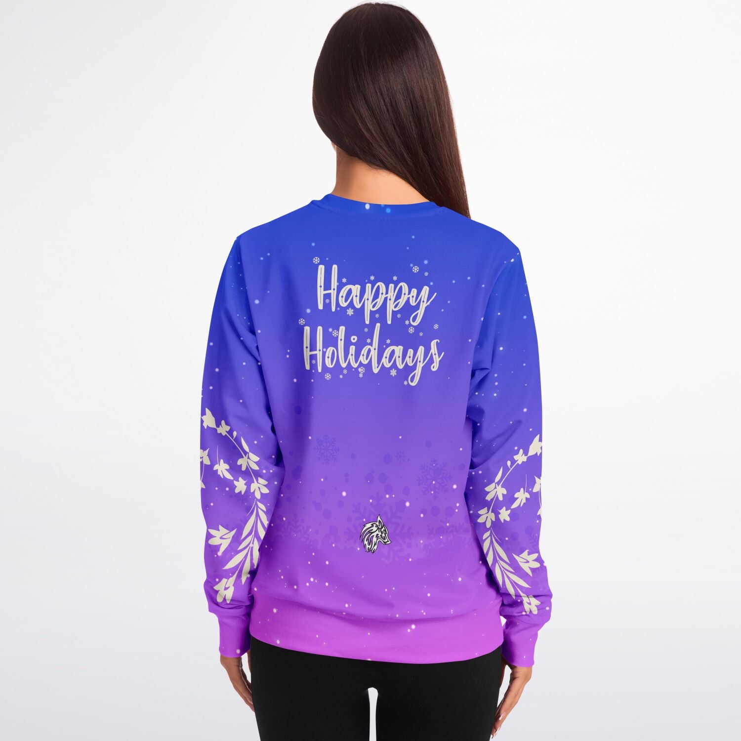 Purple Christmas Sweater with Horse - Message on Back