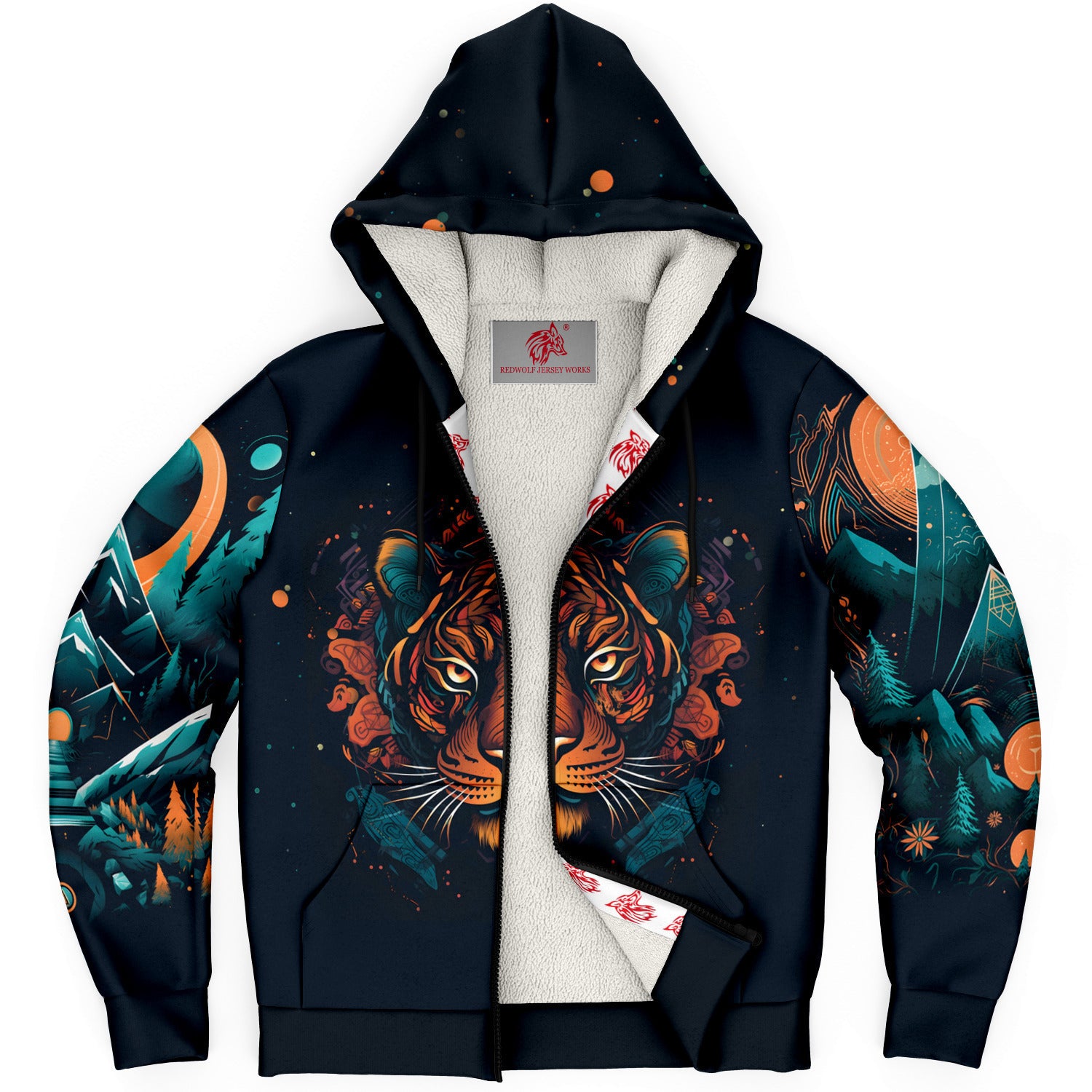 Tigrine Trance Microfleece Zip hoodie - Redwolf Jersey Works