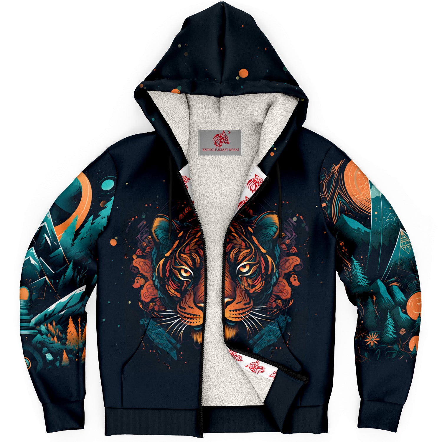 Tigrine Trance Microfleece Zip hoodie - Redwolf Jersey Works