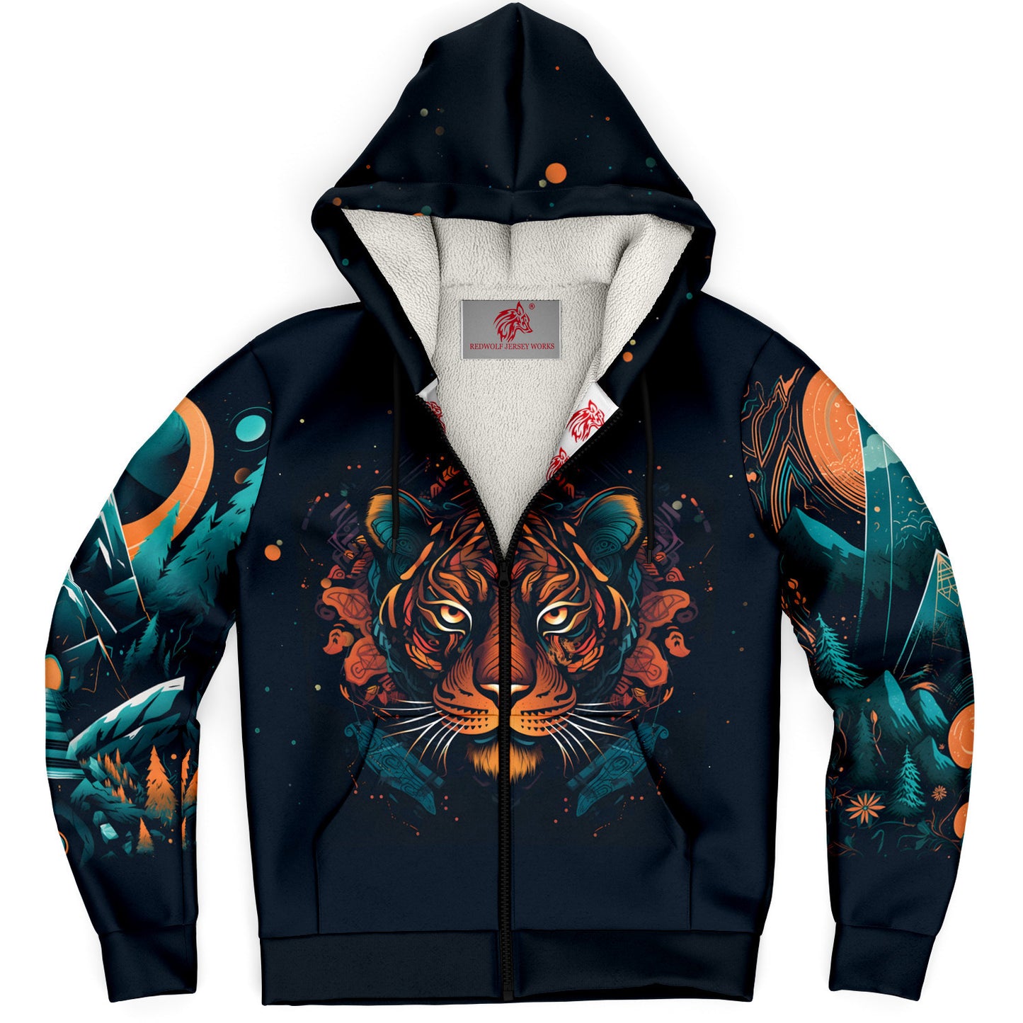 Tigrine Trance Microfleece Zip hoodie - Redwolf Jersey Works