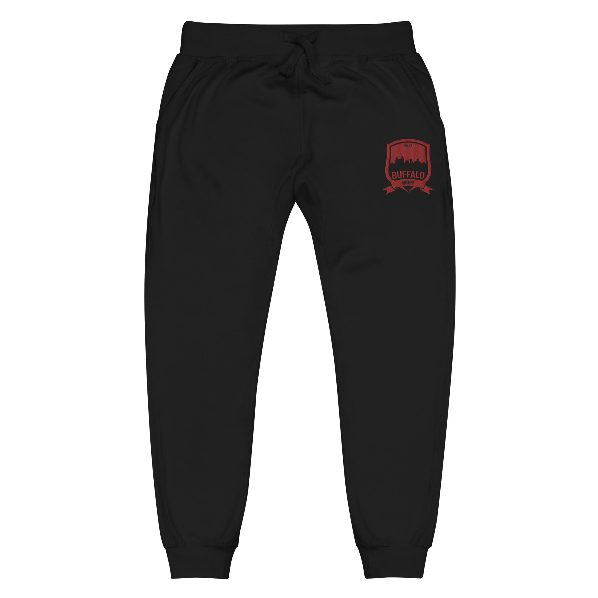 Buffalo Night Unisex fleece sweatpants - Red Logo