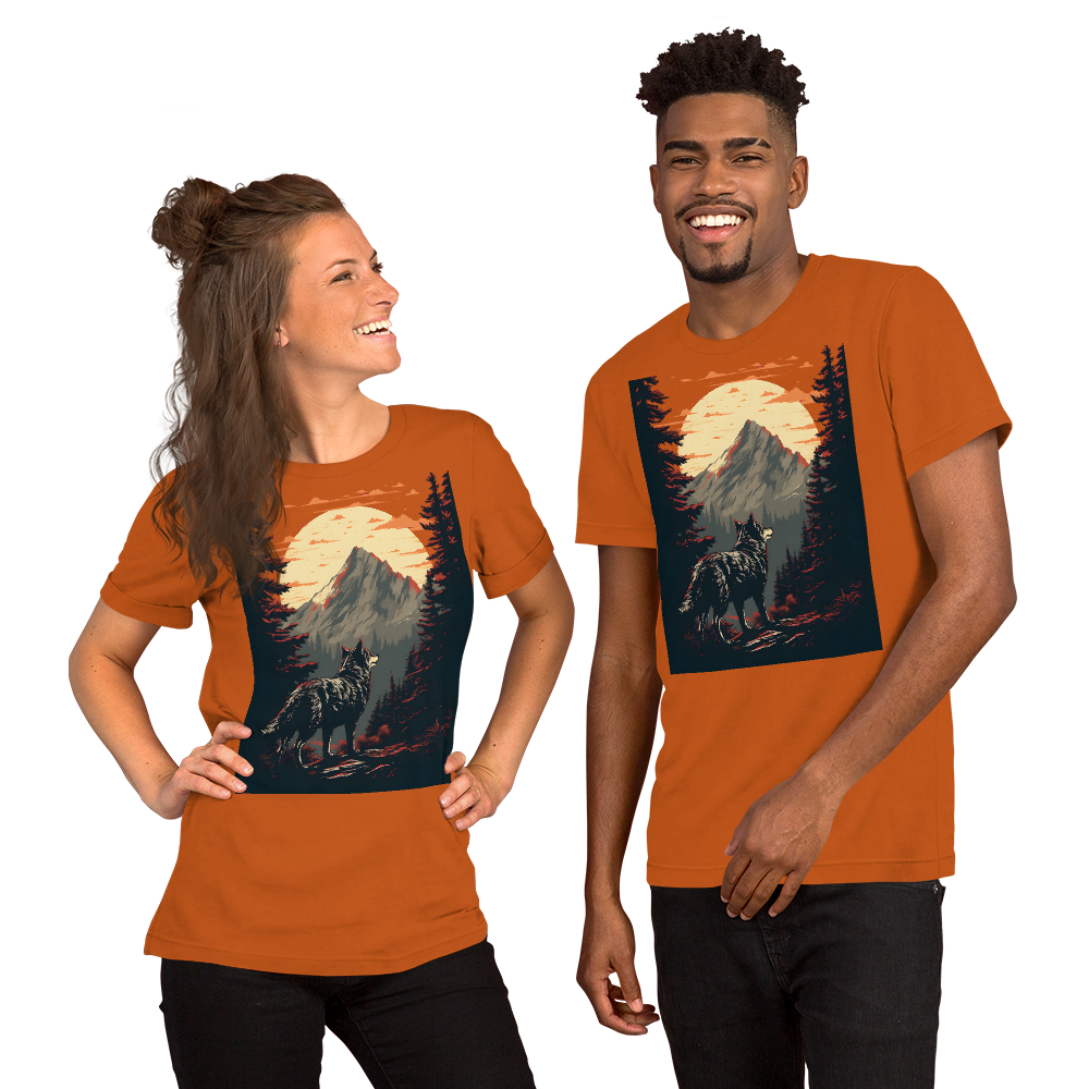 Sunset Wolf Graphic t-shirt - Redwolf Jersey Works