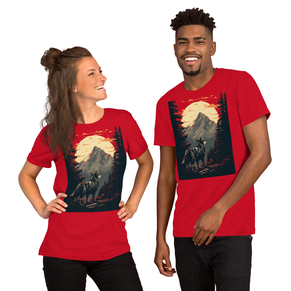 Sunset Wolf Graphic t-shirt - Redwolf Jersey Works