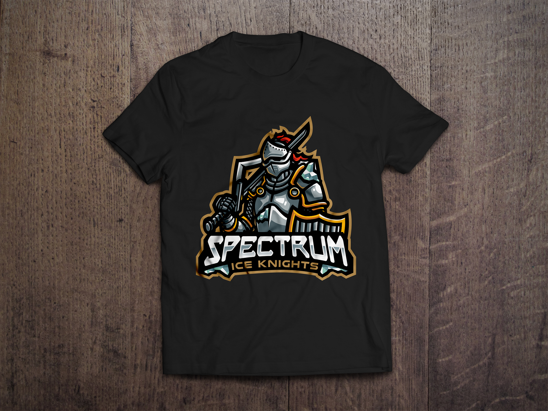 Spectrum Ice Knights Black Logo Tee - Redwolf Jersey Works