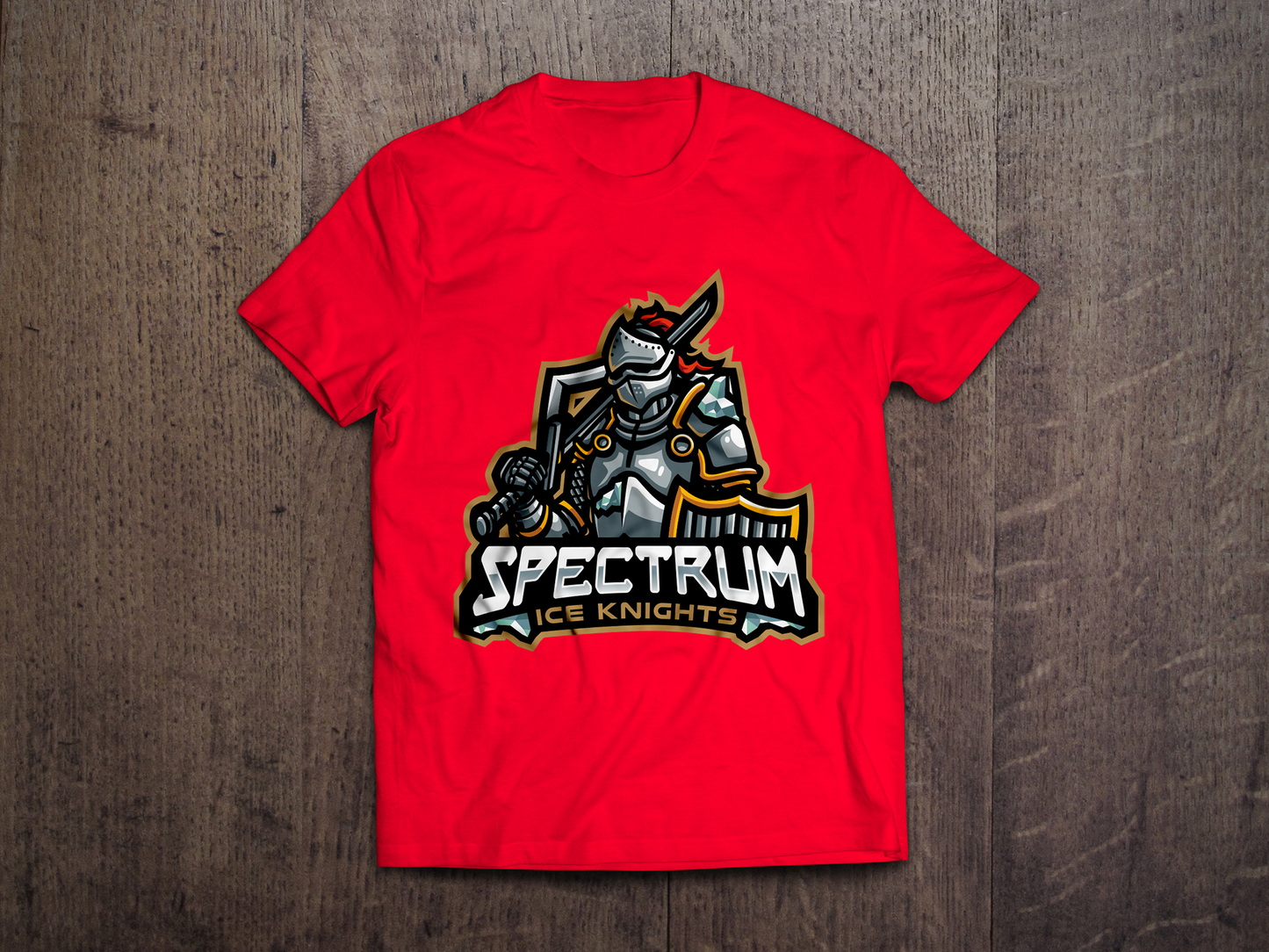 Spectrum Ice Knights Red Logo Tee - Redwolf Jersey Works