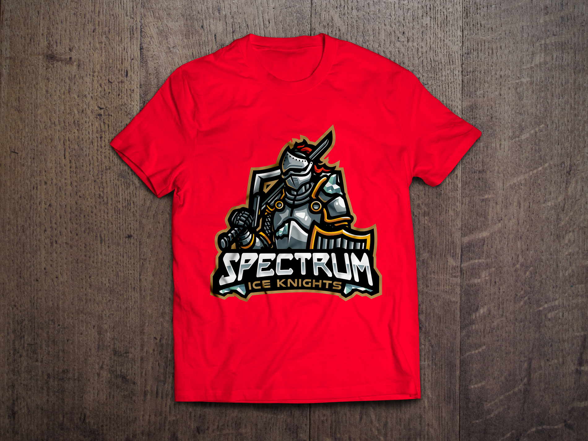 Spectrum Ice Knights Red Logo Tee - Redwolf Jersey Works