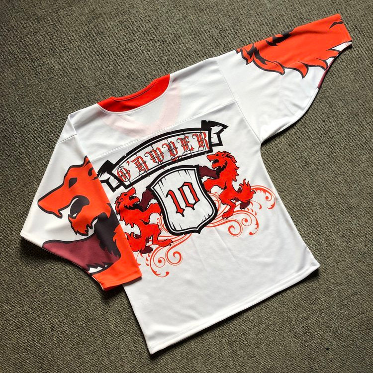 Wolves White Hockey Jersey - Redwolf Jersey Works