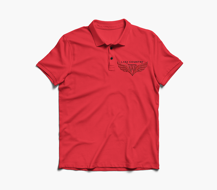 Red Embroidered Polo - Redwolf Jersey Works